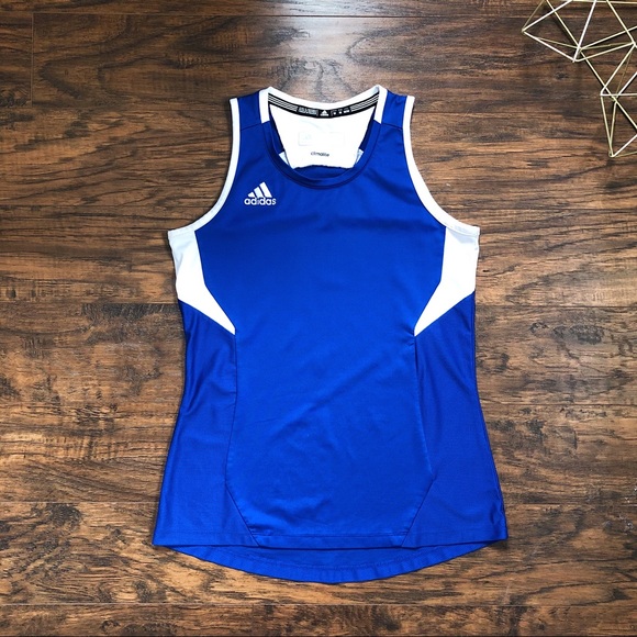 adidas Tops - Adidas • climalite tank cobalt blue white muscle